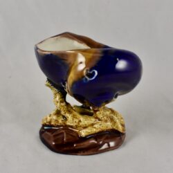 Early Wedgwood Majolica Volute Shell & Coral Salt Cellar